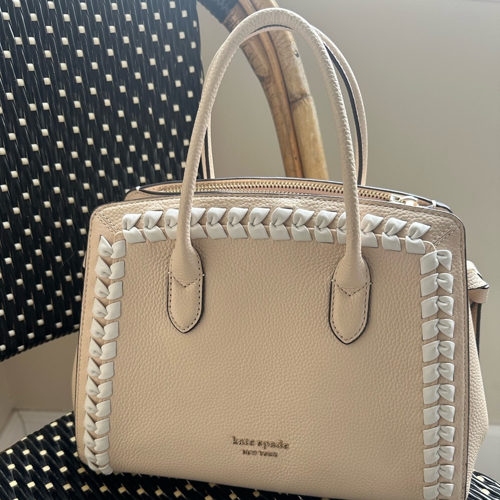 Brand New Kate Spade Tan and Cream Handbag Purse 12 x 9